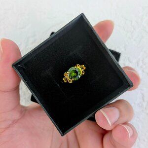 Romantic Disney-Themed Shrek & Fiona Gold and Emerald Costume Ring